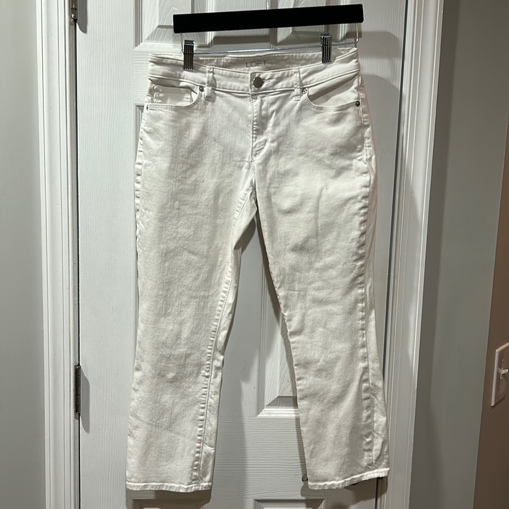 LOFT White Cropped Ankle Jeans
